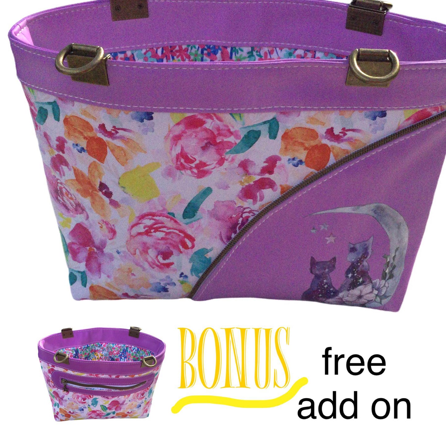 Crossroads Carry All PDF Pattern with Bonus Bag, includes SVGs, Copyshop and Projector Files