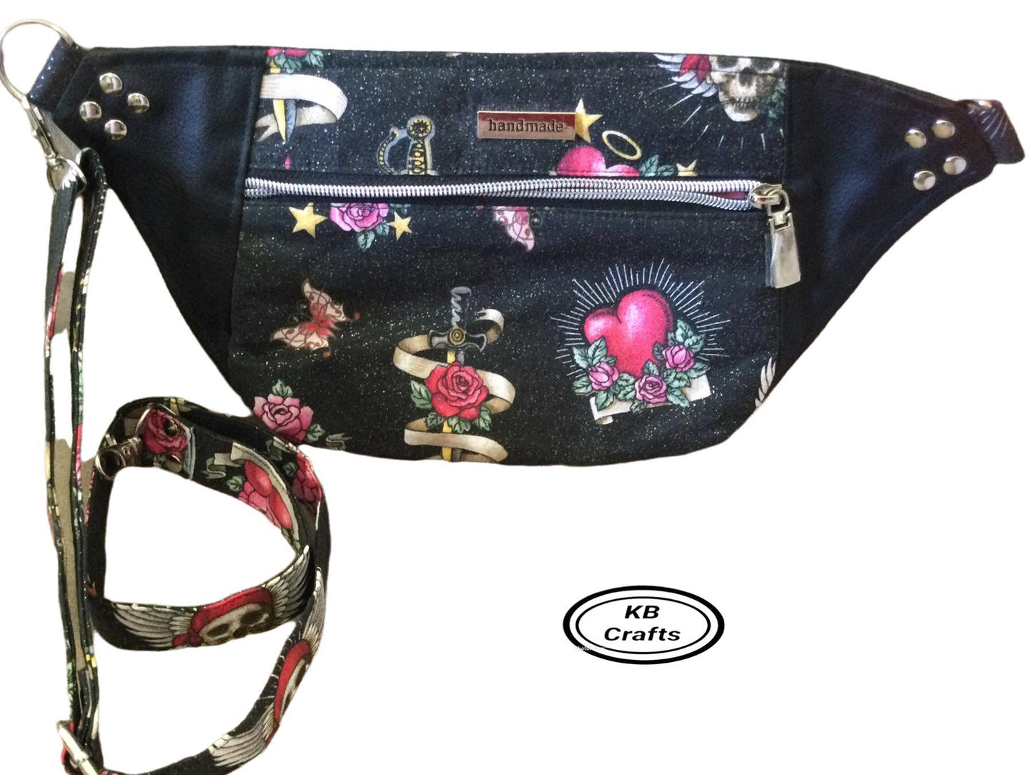 Glitter Skulls Bum Bag