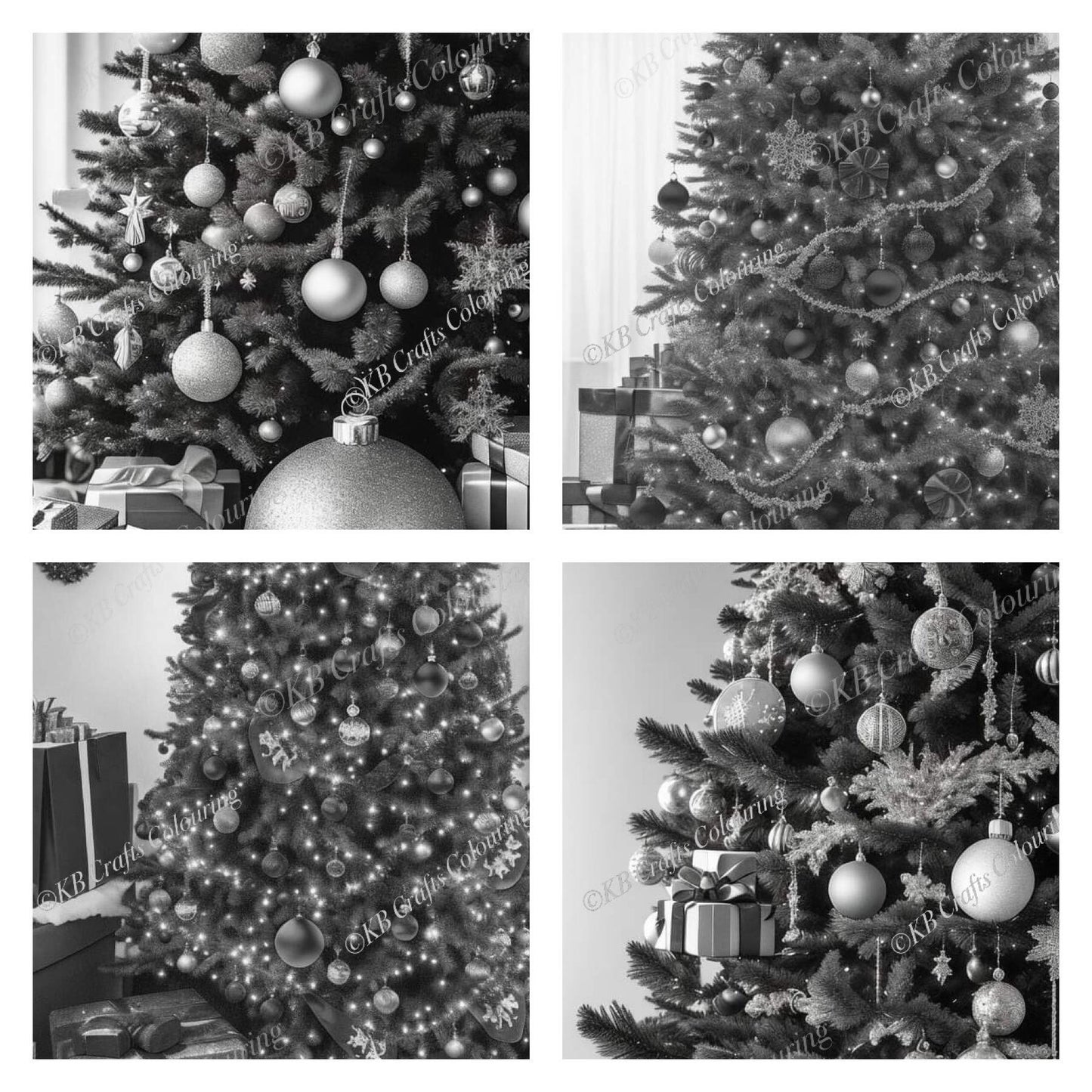 AI Greyscale Christmas in July images. Light and Dark versions.