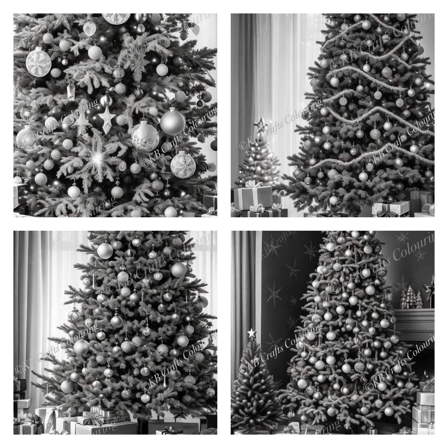 AI Greyscale Christmas in July images. Light and Dark versions.